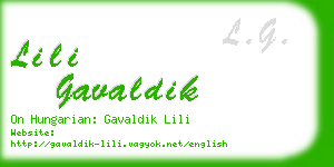 lili gavaldik business card